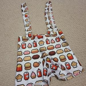 Custom Blackmilk white junkfood shorts
